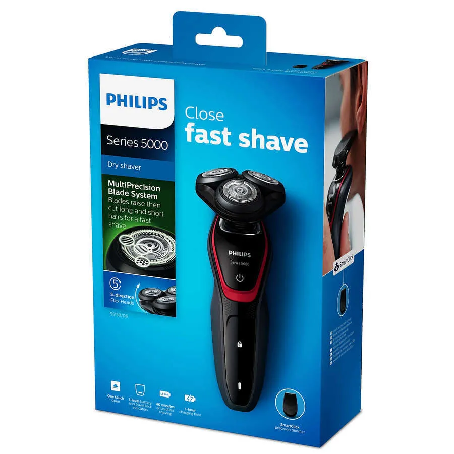 Электробритва мужская PHILIPS Shaver series 5000 S5130/06, Черный/ Красный