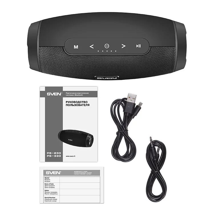 Портативная колонка SVEN PS-230, Чёрный
