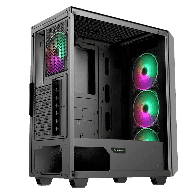 Carcasă PC Gamemax Revolt, Midi-Tower, ATX, Negru