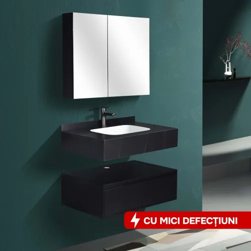 Set mobilier baie din piatra sinterizata 1016N (60cm)