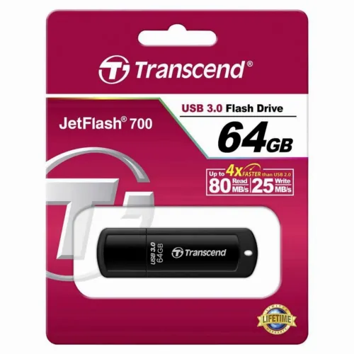 Memorie USB Transcend JetFlash 700, 64GB, Negru