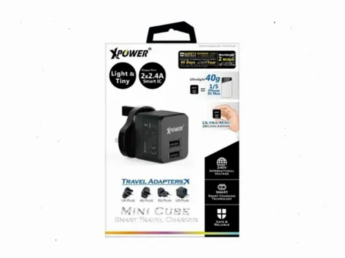 Încărcător Xpower Charger + Type-C Cable, 2USB, 2.4A, Negru