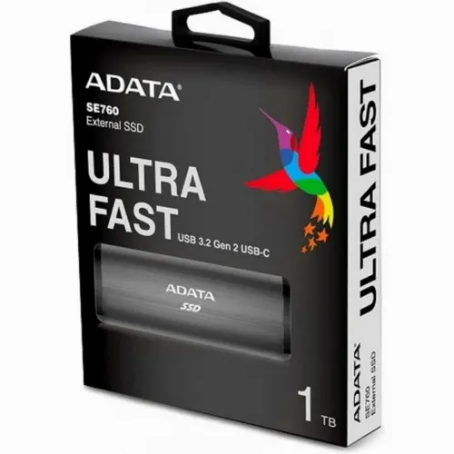 1.0TB ADATA Portable SSD SE760 Titanium, USB-C 3.1 (122x44x14mm, 95g, R/W:1000/800MB/s)