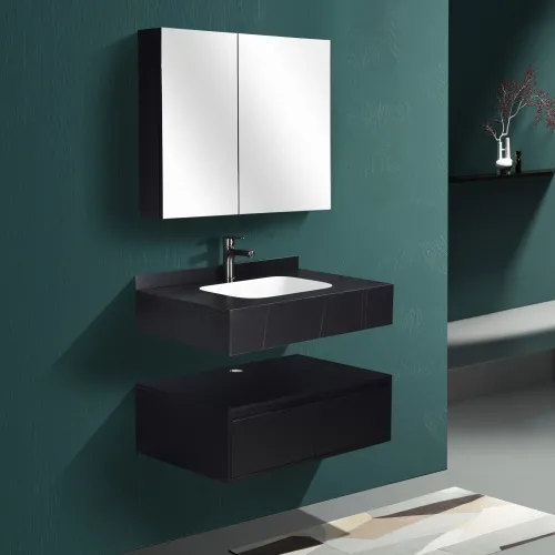 Set mobilier baie din piatra sinterizata 1016N (60cm)