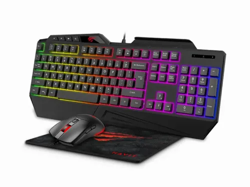 Set Tastatură + Mouse + Mouse Pad Havit KB889CM, Cu fir, Negru