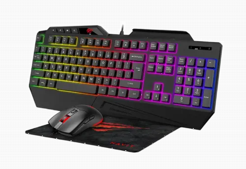 Set Tastatură + Mouse + Mouse Pad Havit KB889CM, Cu fir, Negru