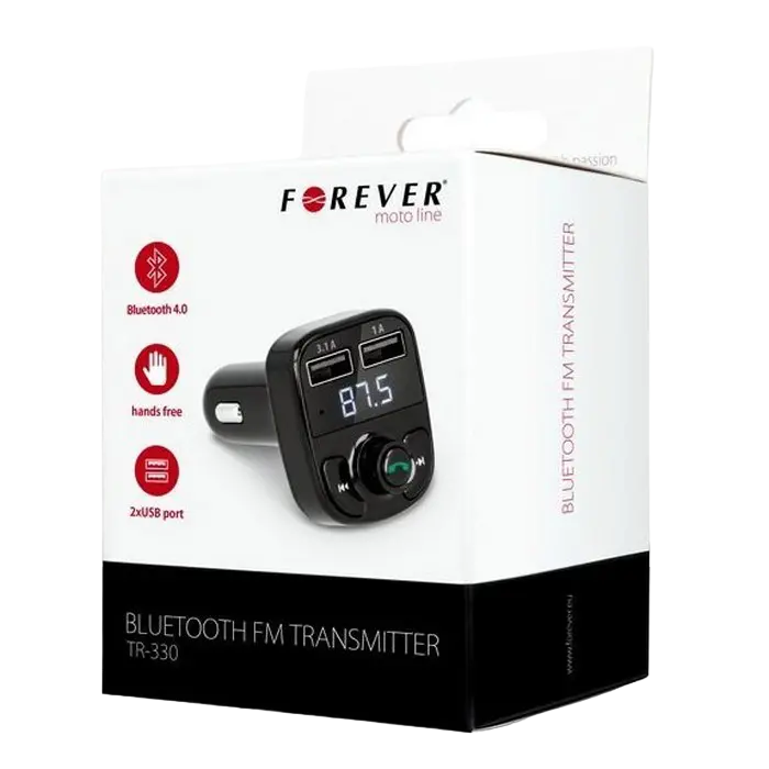 FM Transmitter Forever, Bluetooth, TR-330, Black