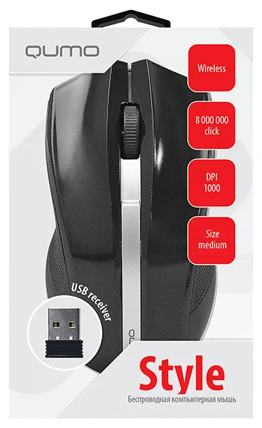 Mouse Wireless QUMO Style, Negru