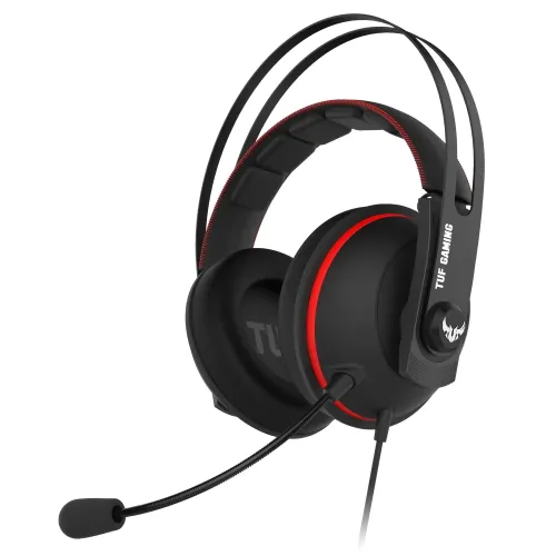 Căști gaming ASUS TUF Gaming H7 Core, Cu fir, Negru/Roșu
