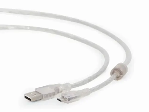 Cablu încărcare și sincronizare Cablexpert CCP-mUSB2-AMBM-6-TR, USB Type-A/micro-USB, 1,8m, Transparent
