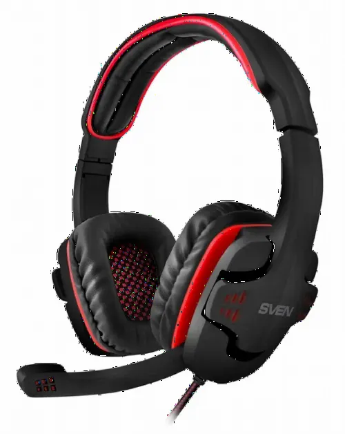 Căști gaming SVEN AP-G855MV, Cu fir, Negru/Roșu