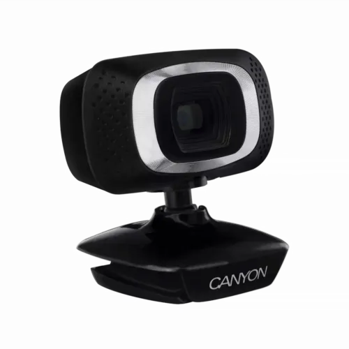 PC Camera Canyon C3, 720P, Sensor 1 MP (12 MP by software), FoV 60°, Microphone, Black/Silver