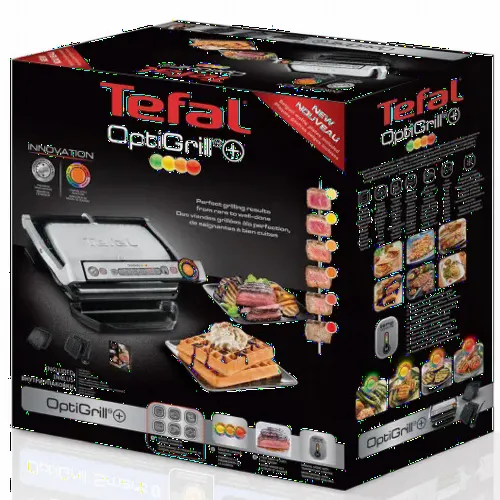 Grătar electric Tefal OptiGrill, 2000W, Argintiu