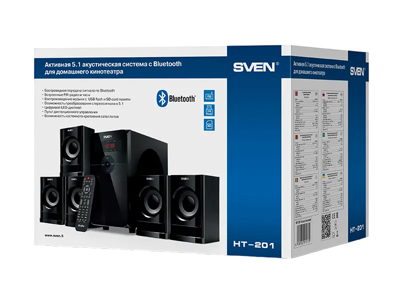 Sistem audio SVEN HT-201, Negru