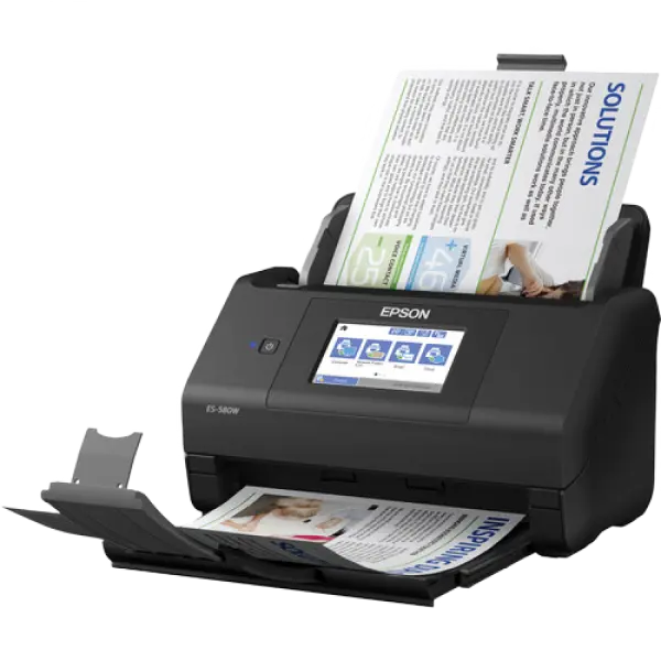 Scaner de documente cu alimentare automată Epson WorkForce ES-580W, A4, Negru