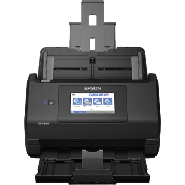 Scaner de documente cu alimentare automată Epson WorkForce ES-580W, A4, Negru