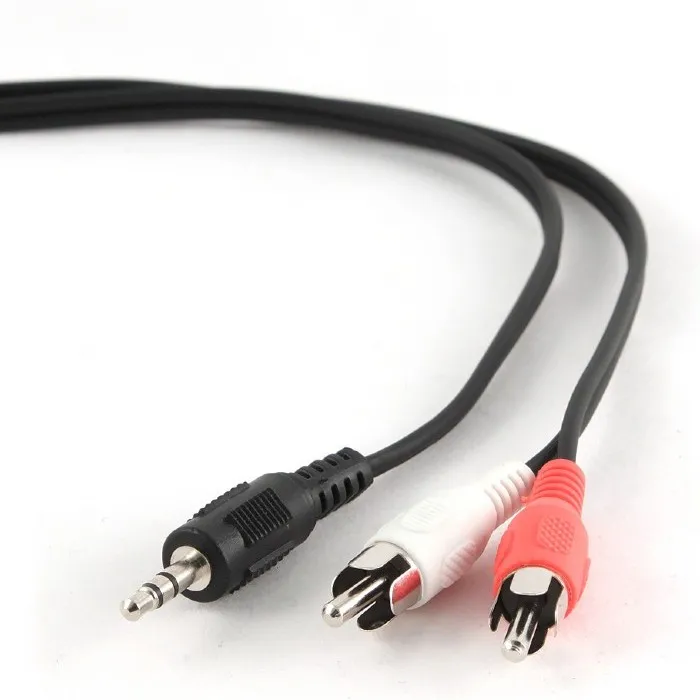 Аудиокабель Cablexpert CCA-458-5M, 3.5mm 3-pin (M) - 2x RCA (M), 5м, Чёрный