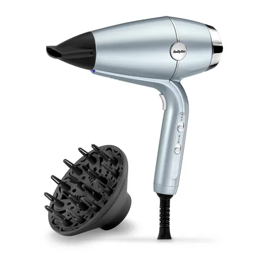 Uscător de păr BaByliss Hydro-Fusion D773DE, 2100 W, Albastru deschis