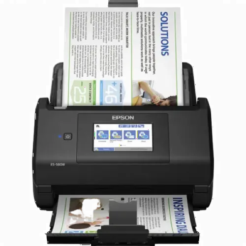 Scaner de documente cu alimentare automată Epson WorkForce ES-580W, A4, Negru