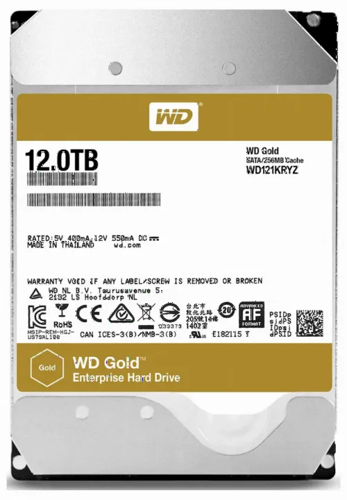 Unitate HDD Western Digital WD Gold, 3.5", 12 TB <WD121KRYZ>