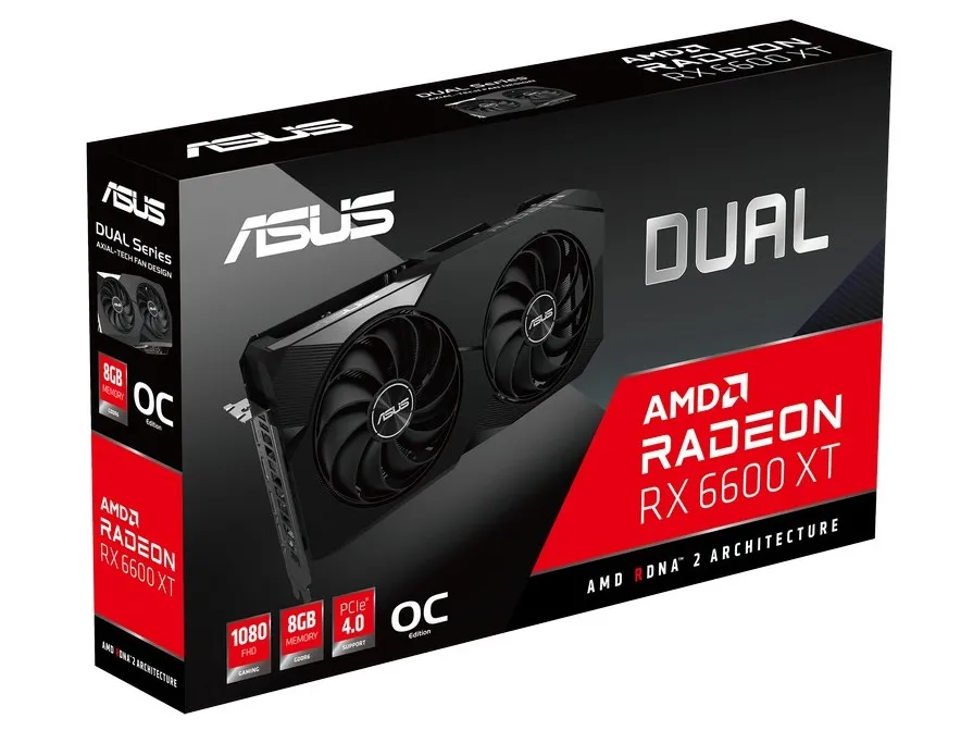Placă Video ASUS DUAL-RX6600XT-O8G,  8GB GDDR6 128bit