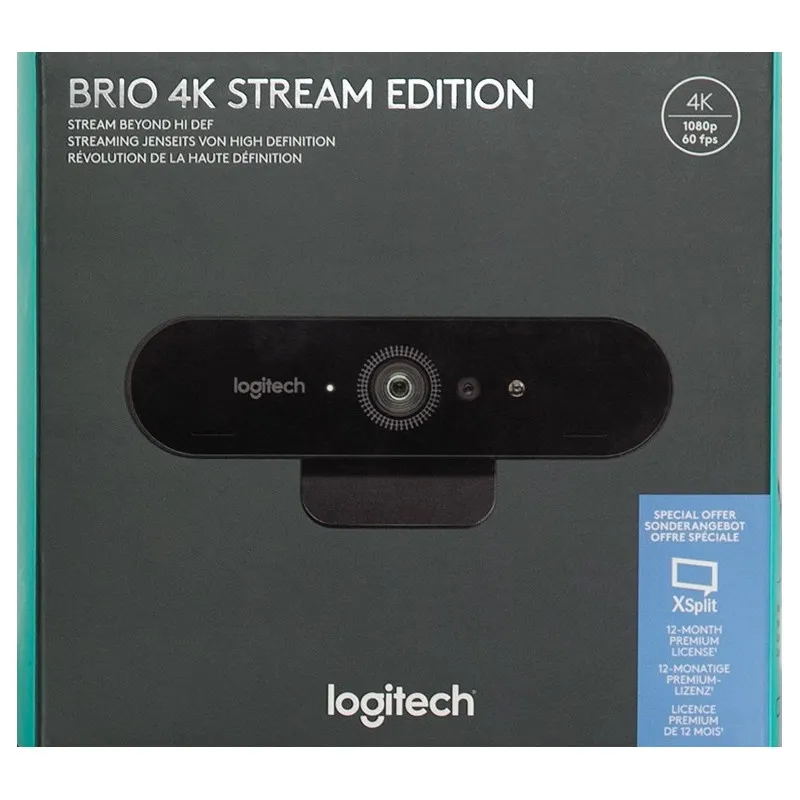 Веб-камера Logitech Brio Stream, UHD-4K, Чёрный