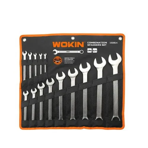 Set de 14 chei de piulite combinate Cr-V WOKIN 6-32 mm (Industrial)