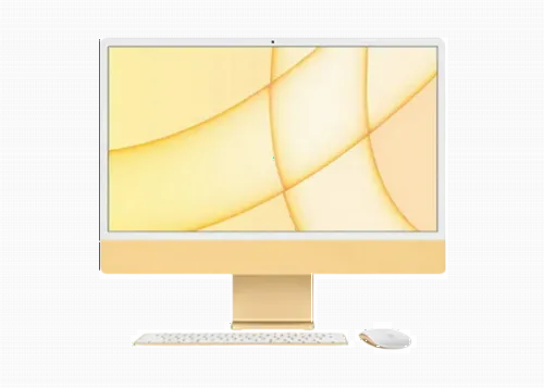 Computer All-in-One Apple iMac A2438, M1 with 8-core CPU and 8-core GPU, 16GB/512GB, macOS Big Sur, Galben