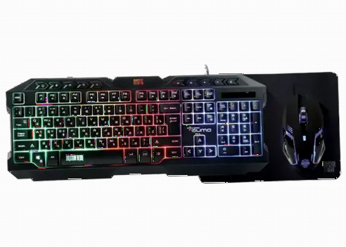 Set Tastatură + Mouse + Mouse Pad QUMO Mystic, Cu fir, Negru