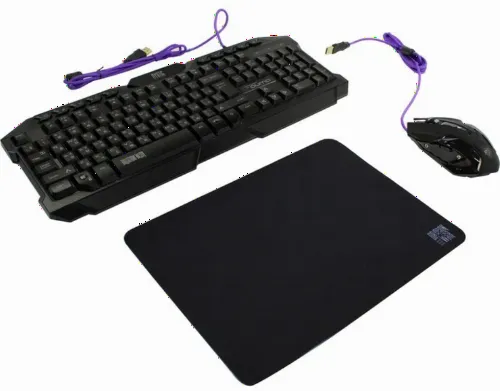 Set Tastatură + Mouse + Mouse Pad QUMO Mystic, Cu fir, Negru