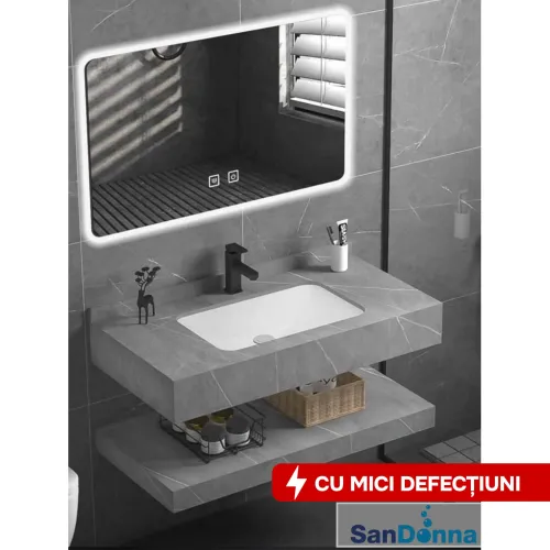 Комплект мебели для ванной комнаты из спеченного камня 1009G (80 см)