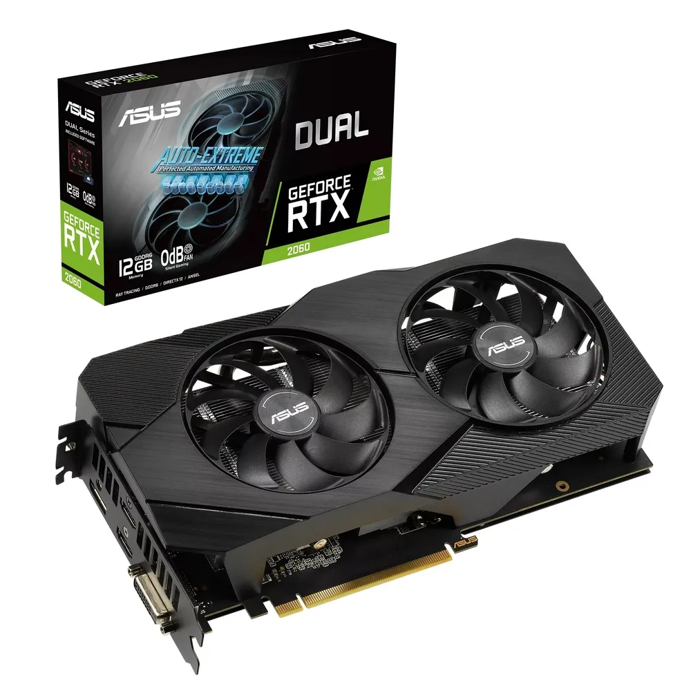 Видеокарта ASUS DUAL-RTX2060-12G-EVO, 12ГБ GDDR6 192бит