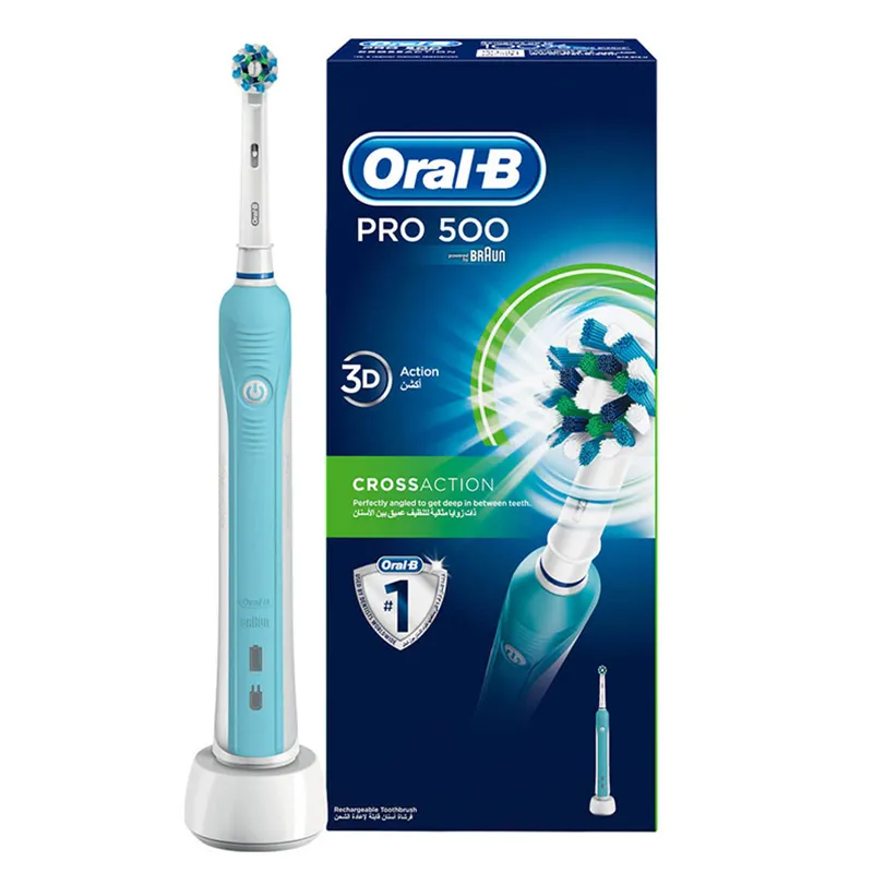 Электрическая зубная щетка Oral-B PRO 500 3D, Белый Синий