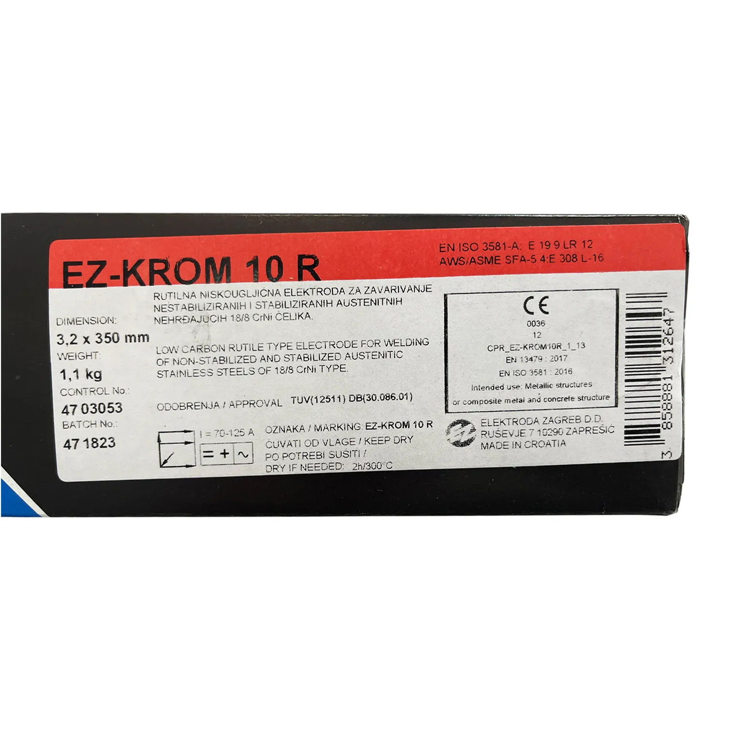Electrozi otel inoxidabil EZ KROM 10R 3.2*350 1.1Kg (Croatia)