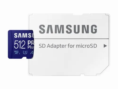512GB MicroSD (Class 10) UHS-I (U3) +SD adapter, Samsung PRO Plus 