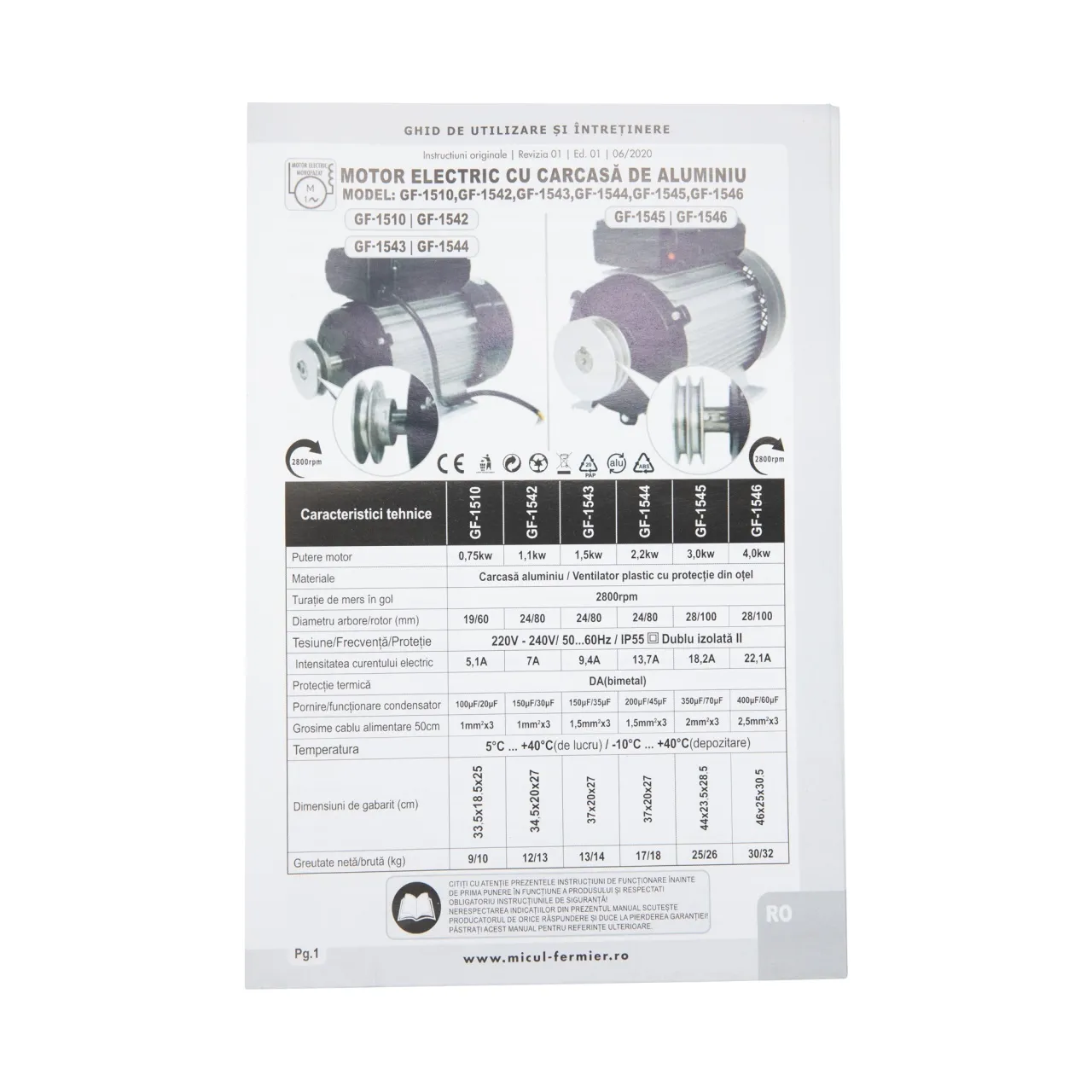 Motor electric carcasa aluminiu 0:75 kW 2800rpm Micul Fermier — 6
