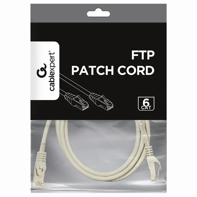 Патч-корд Cablexpert PP6-2M, Cat6 FTP , 2м, Серый