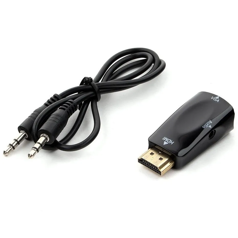 Видео/Audio конвертер Cablexpert A-HDMI-VGA-02, HDMI - VGA D-Sub + 3.5 mm Jack, Чёрный