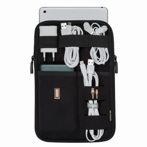 Organizator pentru calatorie RivaCase Antishock, 8", Poliester, Negru