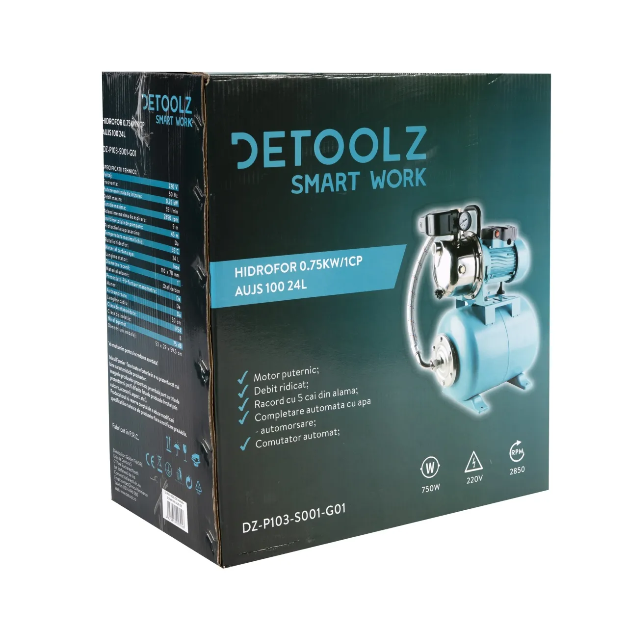 Гидрофор Detoolz 0,75KW 24L, AUTOJET-100B — 3