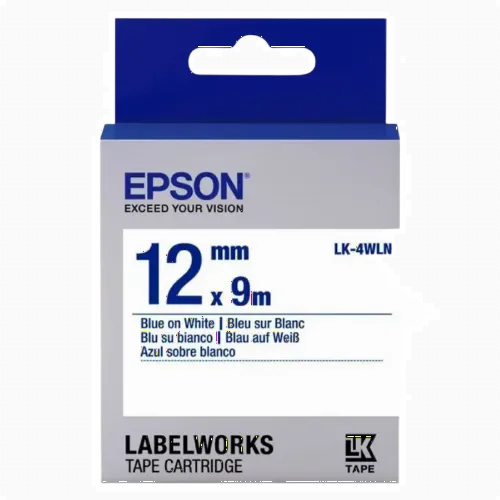 Картридж с лентой EPSON LK4WLN; стандарт 12 мм/9 м, голубой/белый, C53S654022