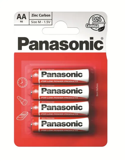 Panasonic "Zink Carbon" AA Blister*4, Manganese Dioxide, R6REL/4BPR