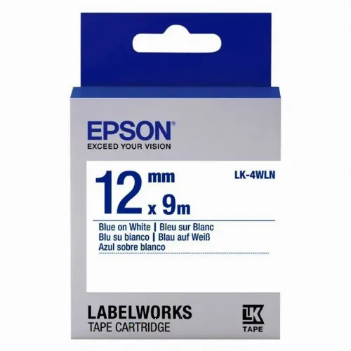 Картридж с лентой EPSON LK4WLN; стандарт 12 мм/9 м, голубой/белый, C53S654022