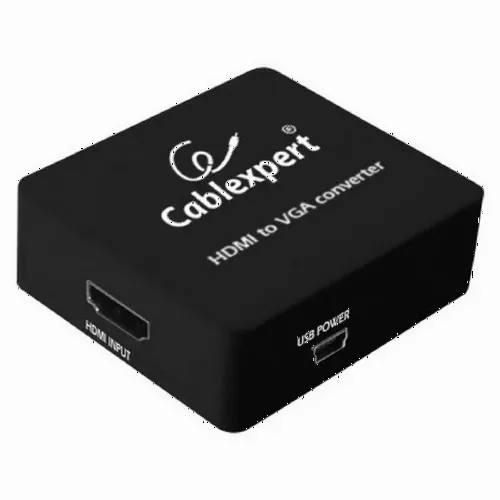 Convertor Video/Audio Cablexpert DSC-HDMI-VGA-001,  - VGA D-Sub + 3.5 mm Jack, Negru