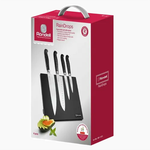 Set de Cuțite Rondell RainDrops, Negru