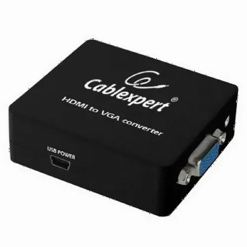 Convertor Video/Audio Cablexpert DSC-HDMI-VGA-001,  - VGA D-Sub + 3.5 mm Jack, Negru