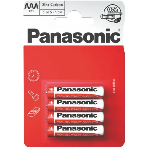 Panasonic "Zink Carbon" AAA Blister*4, Manganese Dioxide, R03REL/4BPR