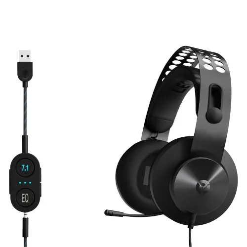 Căști gaming Lenovo H500 Pro, Cu fir, Negru