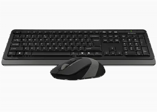 Wireless Keyboard & Mouse A4Tech FG1010S, Fn Keys, Splash Proof, Silent Mouse, 1xAA/1xAA, Grey