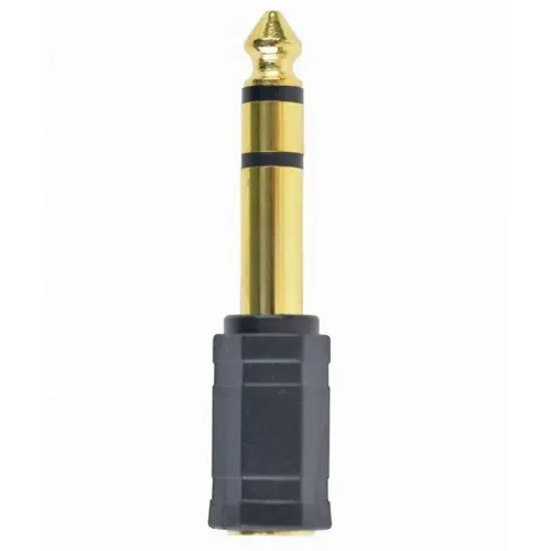 Аудио адаптер Cablexpert A-6.35M-3.5F, 6.35mm 3-pin (M) - 3.5mm 3-pin (F), Чёрный